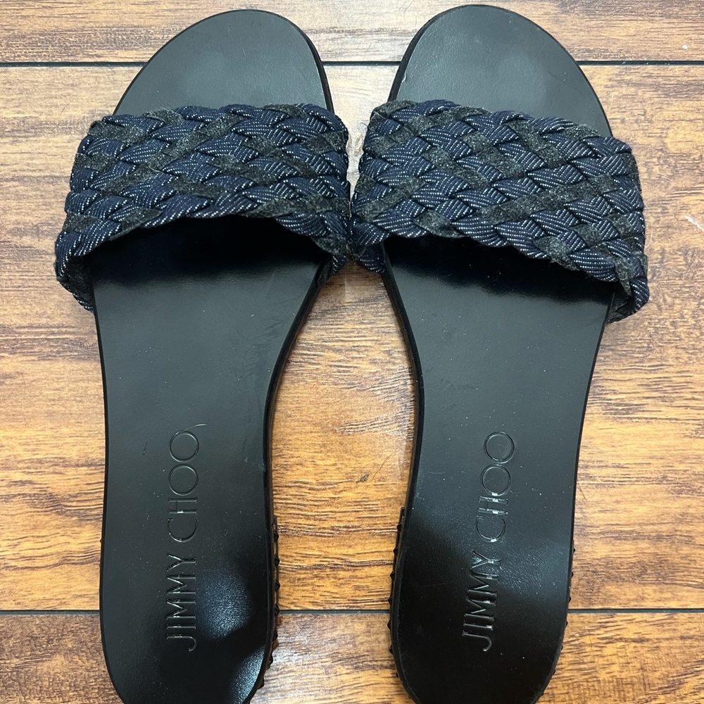 Jimmy Choo Woven Slides size 36.5